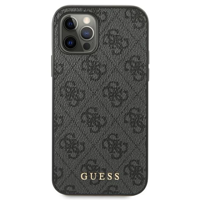 Чохол Guess 4G Metal Gold Logo для iPhone 12 | 12 Pro Grey (GUHCP12MG4GFGR)