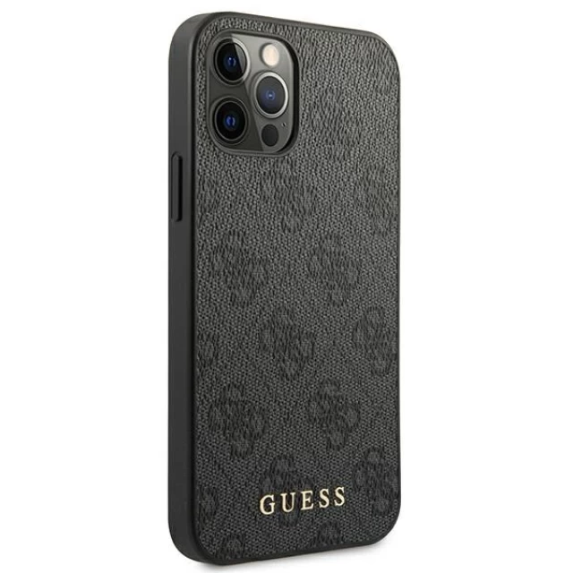 Чохол Guess 4G Metal Gold Logo для iPhone 12 | 12 Pro Grey (GUHCP12MG4GFGR)