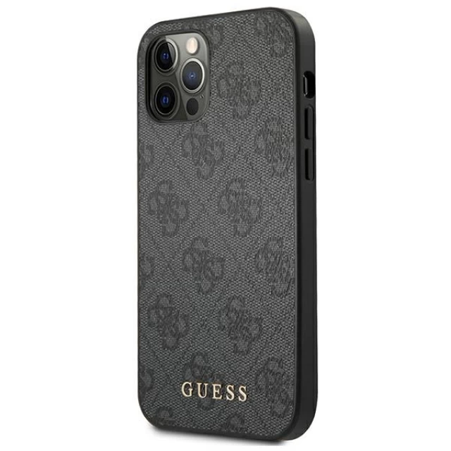 Чохол Guess 4G Metal Gold Logo для iPhone 12 Pro Max Grey (GUHCP12LG4GFGR)