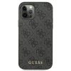 Чехол Guess 4G Metal Gold Logo для iPhone 12 Pro Max Grey (GUHCP12LG4GFGR)