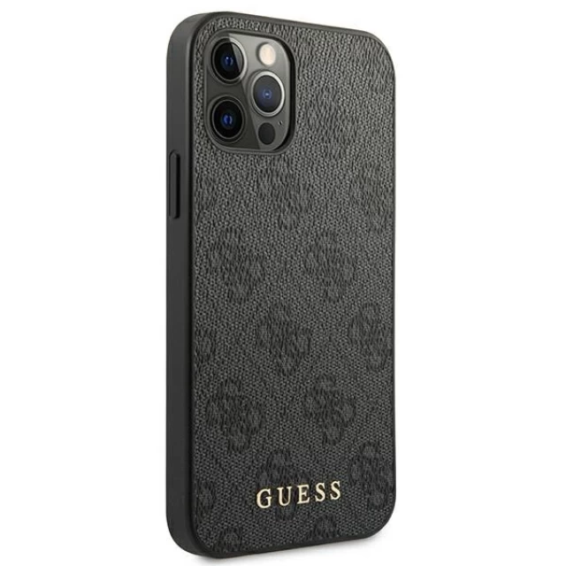 Чехол Guess 4G Metal Gold Logo для iPhone 12 Pro Max Grey (GUHCP12LG4GFGR)