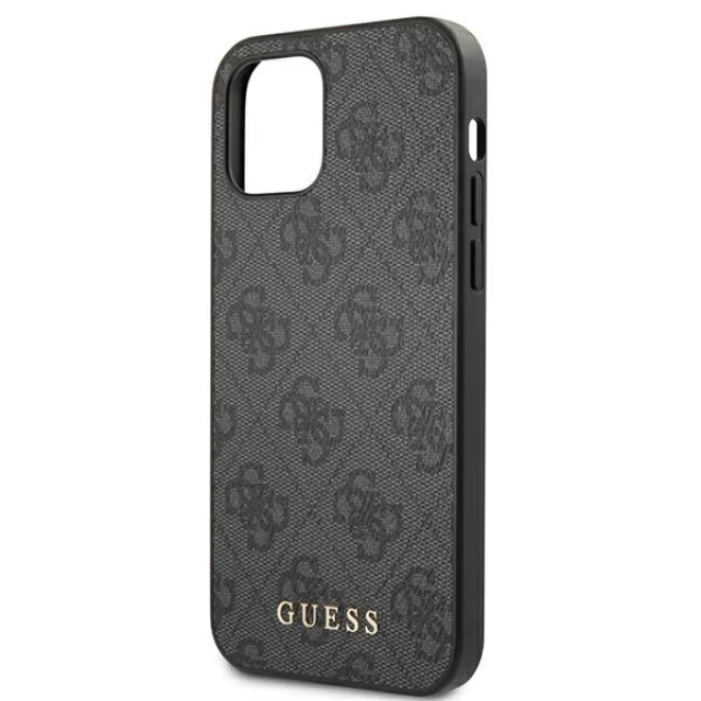 Чохол Guess 4G Metal Gold Logo для iPhone 12 Pro Max Grey (GUHCP12LG4GFGR)