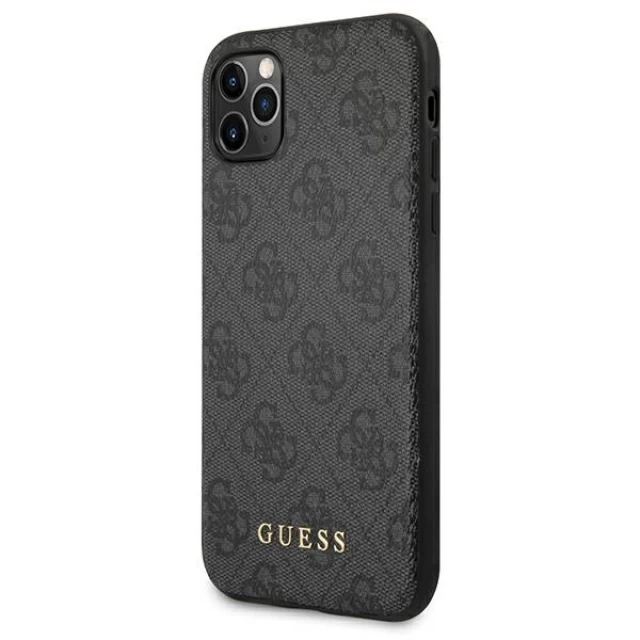 Чехол Guess 4G Metal Gold Logo для iPhone 11 Pro Max Grey (GUHCN65G4GFGR)