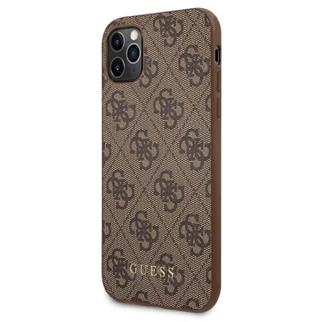 Чохол Guess 4G Metal Gold Logo для iPhone 11 Pro Max Brown (GUHCN65G4GFBR)