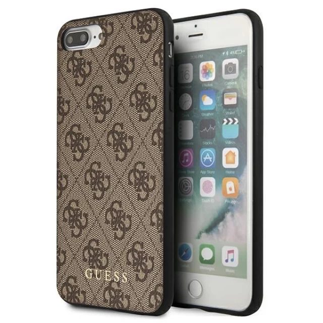 Чехол Guess 4G Metal Gold Logo для iPhone 7/8 Plus Brown (GUHCI8LG4GFBR)