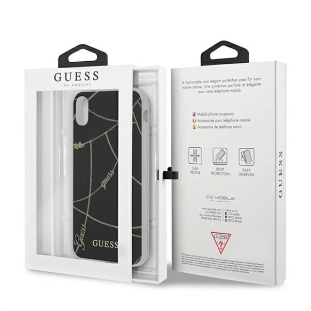 Чохол Guess Gold Chain Collection для iPhone X | XS Black (GUHCPXPCUCHBK)