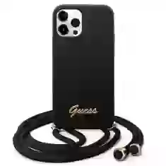 Чехол Guess Metal Logo Cord для iPhone 12 | 12 Pro Black (GUHCP12MLSCLMGBK)