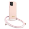 Чехол Guess Metal Logo Cord для iPhone 12 mini Pink (GUHCP12SLSCLMGLP)