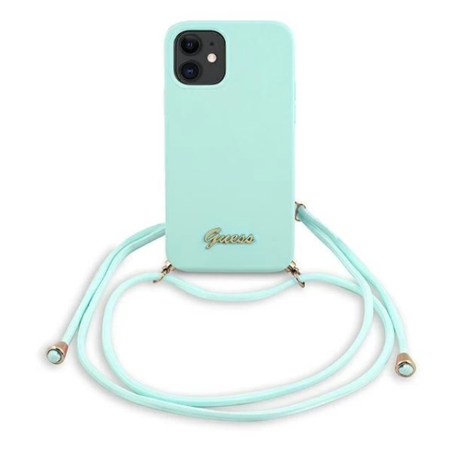 Чохол Guess Metal Logo Cord для iPhone 12 mini Blue (GUHCP12SLSCLMGLB)