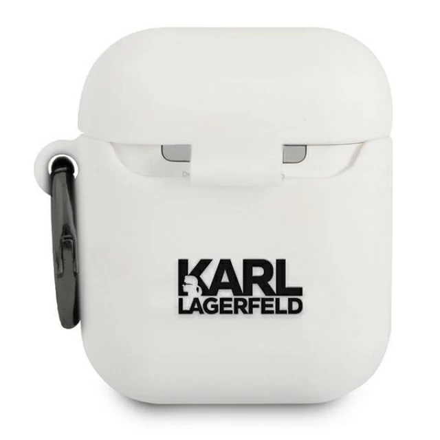 Чехол Karl Lagerfeld Silicone Iconic для AirPods 2/1 White (KLACCSILKHWH)