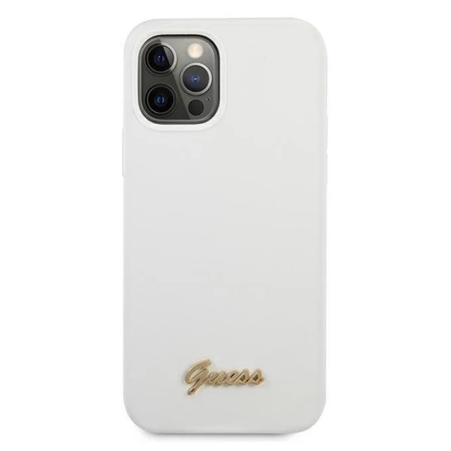 Чохол Guess Metal Logo Script для iPhone 12 Pro Max White (GUHCP12LLSLMGWH)