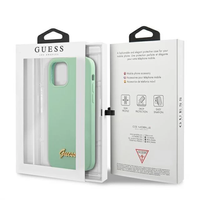 Чохол Guess Metal Logo Script для iPhone 12 Pro Max Green (GUHCP12LLSLMGGN)