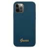 Чехол Guess Metal Logo Script для iPhone 12 | 12 Pro Blue (GUHCP12MLSLMGBL)