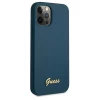 Чехол Guess Metal Logo Script для iPhone 12 | 12 Pro Blue (GUHCP12MLSLMGBL)