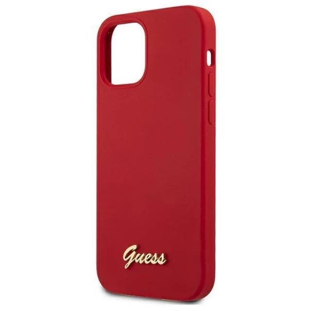 Чохол Guess Metal Logo Script для iPhone 12 mini Red (GUHCP12SLSLMGRE)