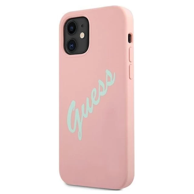 Чохол Guess Silicone Vintage для iPhone 12 mini Pink (GUHCP12SLSVSPG)