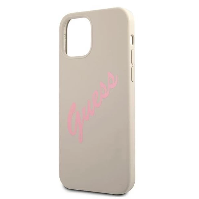 Чохол Guess Silicone Vintage для iPhone 12 | 12 Pro Pink (GUHCP12MLSVSGP)