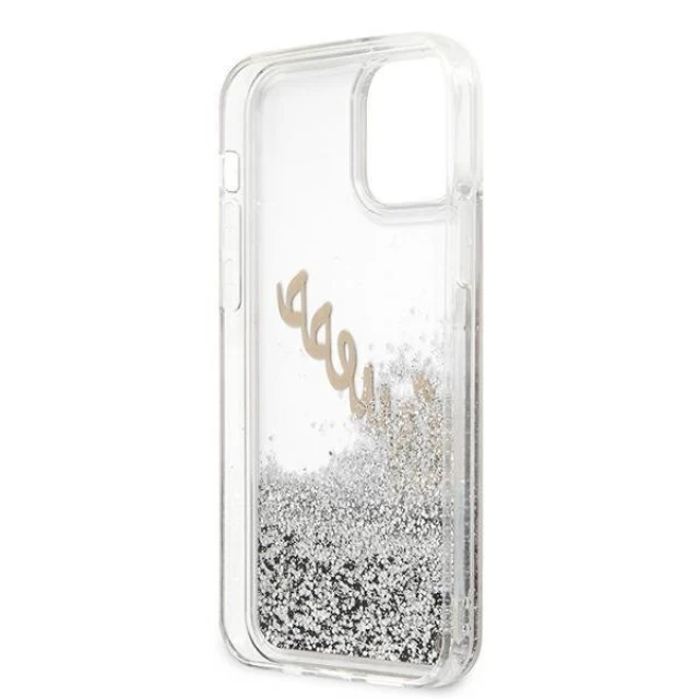 Чохол Guess Glitter Vintage Script для iPhone 12 | 12 Pro Silver (GUHCP12MGLVSSI)