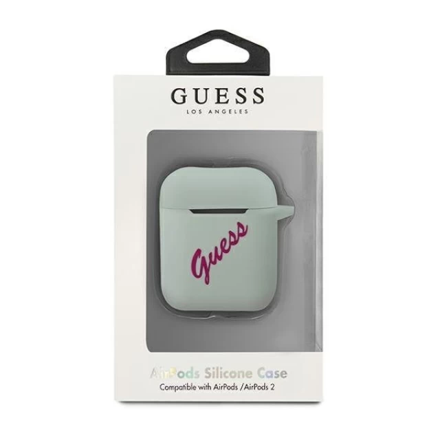 Чехол Guess Vintage Silicone Case для AirPods 2/1 Blue (GUACA2LSVSBF)