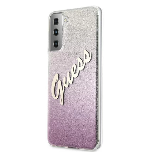 Чехол Guess Glitter Gradient Script для Samsung Galaxy S21 Plus Pink (GUHCS21MPCUGLSPI)