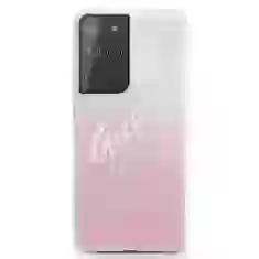 Чехол Guess Glitter Gradient Script для Samsung Galaxy S21 Ultra Pink (GUHCS21LPCUGLSPI)