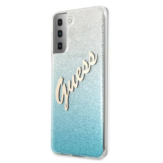 Чохол Guess Glitter Gradient Script для Samsung Galaxy S21 Blue (GUHCS21SPCUGLSBL)