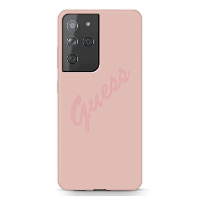 Чехол Guess Script Vintage для Samsung Galaxy S21 Ultra Pink (GUHCS21LLSVSPI)