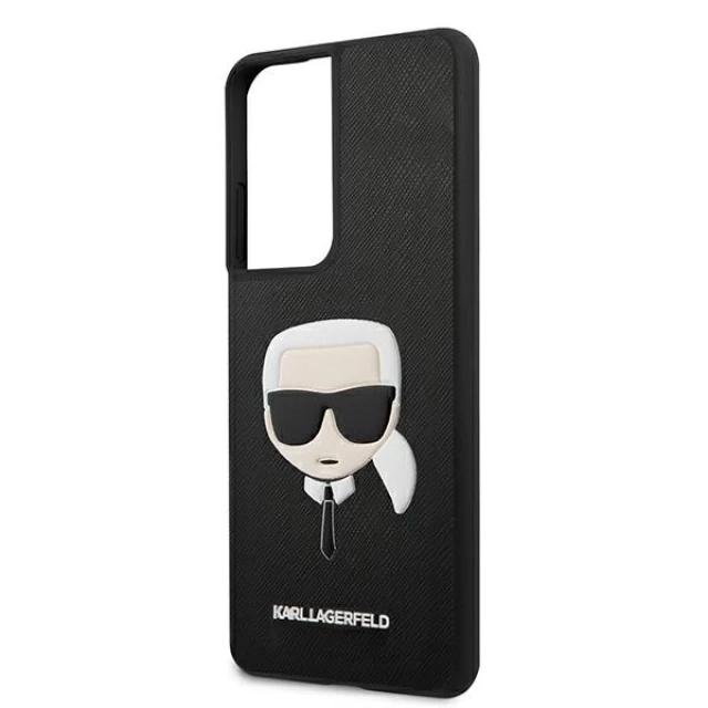 Чохол Karl Lagerfeld Saffiano Ikonik Karl`s Head для Samsung Galaxy S21 Ultra G998 Black (KLHCS21LSAKHBK)