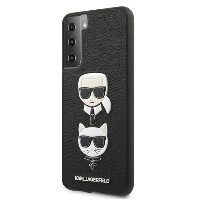 Чохол Karl Lagerfeld Saffiano Iconic Karl and Choupette Head для Samsung Galaxy S21 Plus Black (KLHCS21MSAKICKCBK)