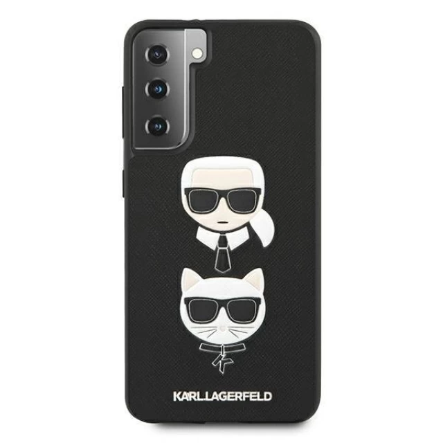 Чохол Karl Lagerfeld Saffiano Iconic Karl and Choupette Head для Samsung Galaxy S21 Plus Black (KLHCS21MSAKICKCBK)