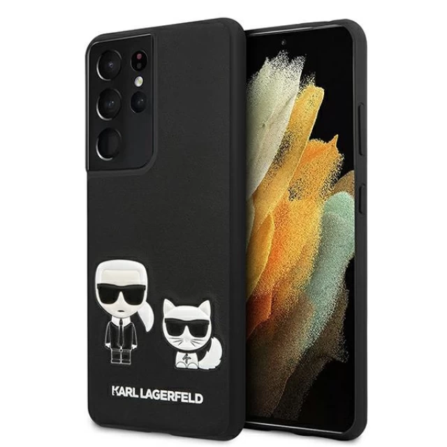 Чехол Karl Lagerfeld Ikonik Karl & Choupette для Samsung Galaxy S21 Ultra G998 Black (KLHCS21LPCUSKCBK)