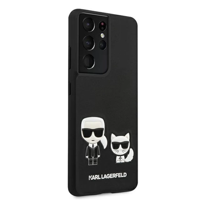 Чехол Karl Lagerfeld Ikonik Karl & Choupette для Samsung Galaxy S21 Ultra G998 Black (KLHCS21LPCUSKCBK)