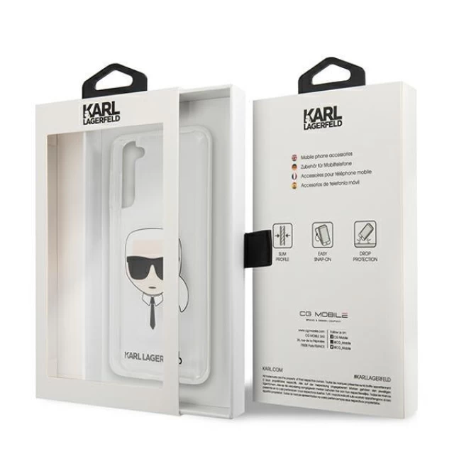Чехол Karl Lagerfeld Karl's Head для Samsung Galaxy S21 Plus Transparent (KLHCS21MKTR)