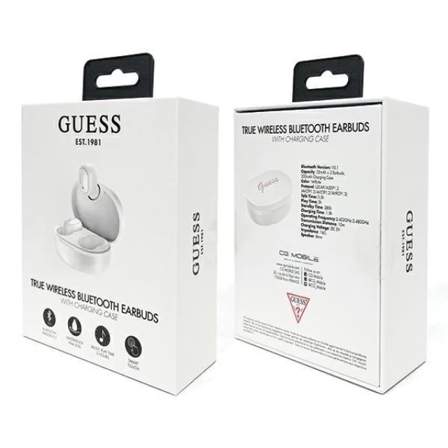 Навушники Guess TWS Bluetooth White (GUTWST30WH)