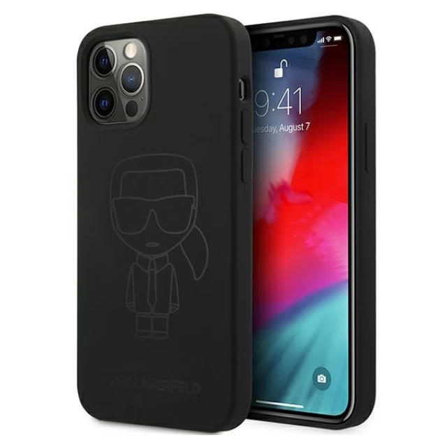 Чехол Karl Lagerfeld Silicone Ikonik Outline для iPhone 12 | 12 Pro Black (KLHCP12MSILTTBK)