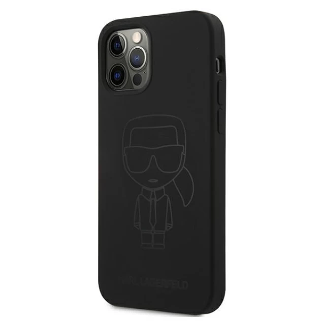 Чехол Karl Lagerfeld Silicone Ikonik Outline для iPhone 12 | 12 Pro Black (KLHCP12MSILTTBK)