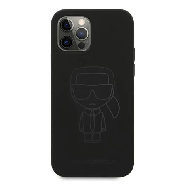 Чехол Karl Lagerfeld Silicone Ikonik Outline для iPhone 12 | 12 Pro Black (KLHCP12MSILTTBK)