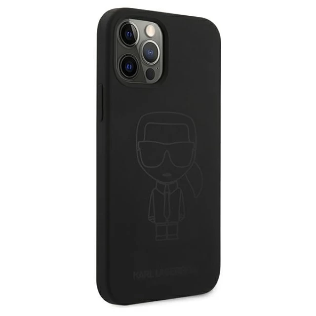 Чехол Karl Lagerfeld Silicone Ikonik Outline для iPhone 12 | 12 Pro Black (KLHCP12MSILTTBK)