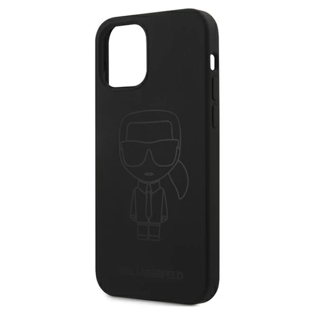 Чехол Karl Lagerfeld Silicone Ikonik Outline для iPhone 12 | 12 Pro Black (KLHCP12MSILTTBK)