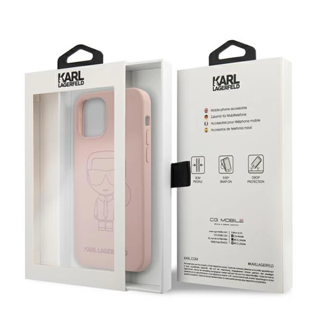 Чохол Karl Lagerfeld Silicone Ikonik Outline для iPhone 12 | 12 Pro Pink (KLHCP12MSILTTPI)