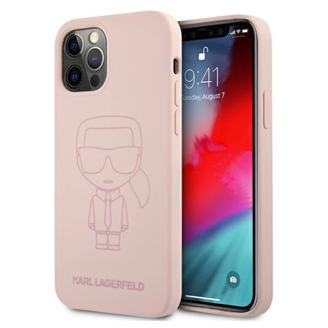 Чохол Karl Lagerfeld Silicone Case Outline для iPhone 12 Pro Max Pink (KLHCP12LSILTTPI)