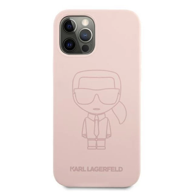 Чохол Karl Lagerfeld Silicone Case Outline для iPhone 12 Pro Max Pink (KLHCP12LSILTTPI)