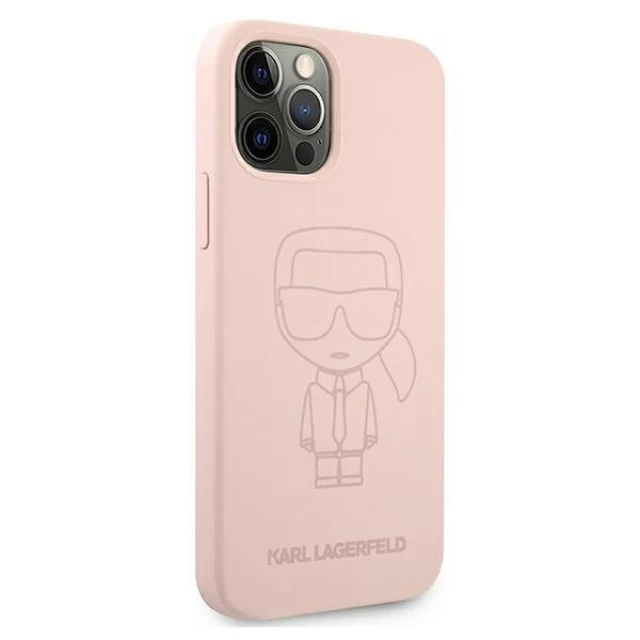 Чохол Karl Lagerfeld Silicone Case Outline для iPhone 12 Pro Max Pink (KLHCP12LSILTTPI)