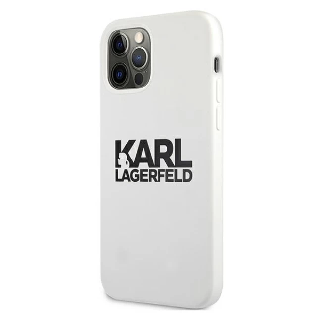 Чохол Karl Lagerfeld Silicone Stack Logo для iPhone 12 | 12 Pro White (KLHCP12MSLKLWH)