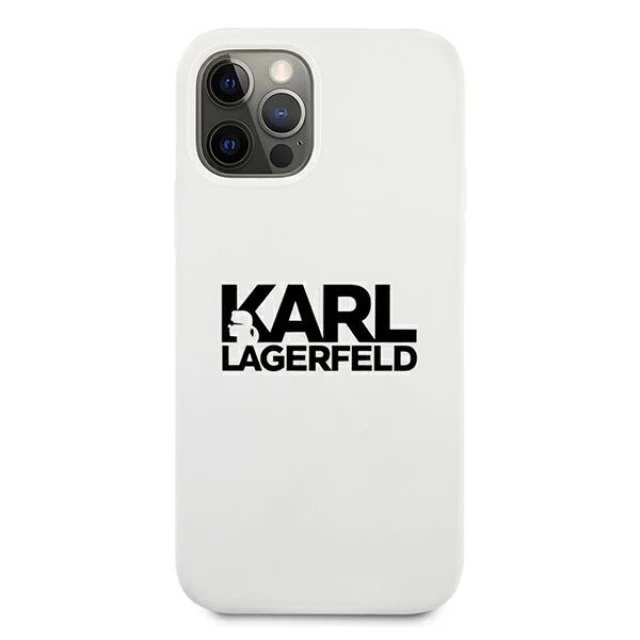 Чехол Karl Lagerfeld Silicone Stack Logo для iPhone 12 | 12 Pro White (KLHCP12MSLKLWH)