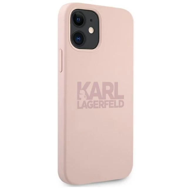 Чехол Karl Lagerfeld Silicone Stack Logo для iPhone 12 mini Pink (KLHCP12SSTKLTLP)