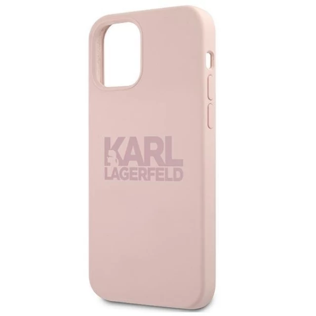 Чохол Karl Lagerfeld Silicone Stack Logo для iPhone 12 mini Pink (KLHCP12SSTKLTLP)