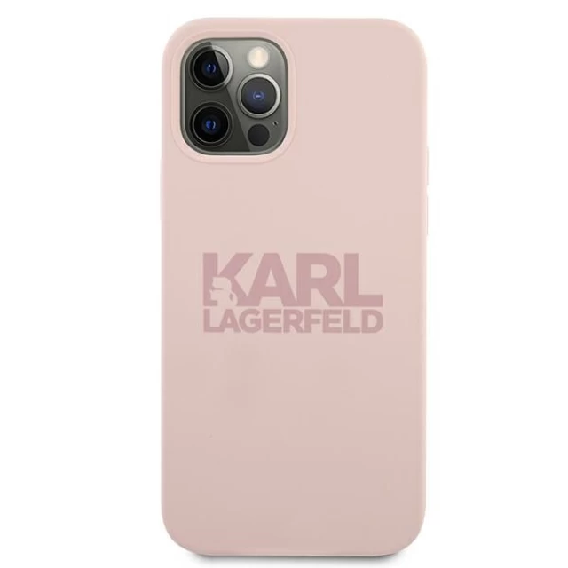 Чохол Karl Lagerfeld Silicone Stack Logo для iPhone 12 | 12 Pro Pink (KLHCP12MSTKLTLP)