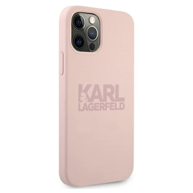 Чехол Karl Lagerfeld Silicone Stack Logo для iPhone 12 | 12 Pro Pink (KLHCP12MSTKLTLP)