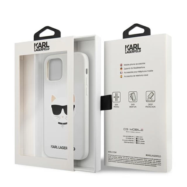 Чехол Karl Lagerfeld Silicone Choupette для iPhone 12 | 12 Pro White (KLHCP12MSLCHWH)